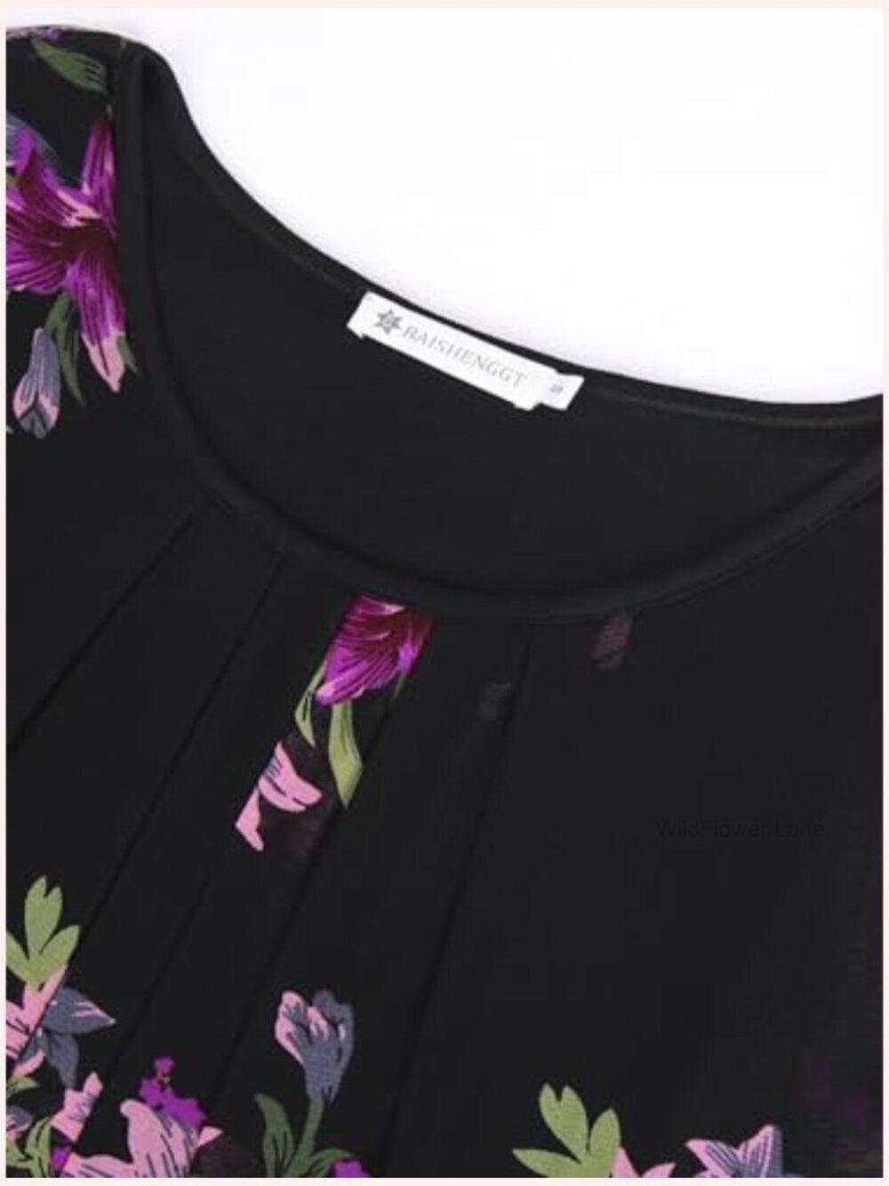Flutter Short Sleeve Pleated Front Blouse Dressy Casual - Picture 3 of 7